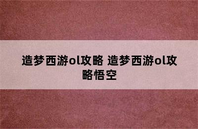 造梦西游ol攻略 造梦西游ol攻略悟空